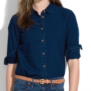 Madewell indigo denim collared shirt